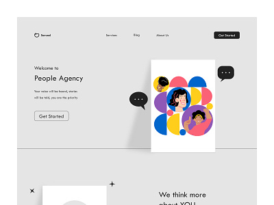 We Serve People agency clean doodle grayscale human illustration information architecture minimal minimalism minimalist monotone people vector visual design web