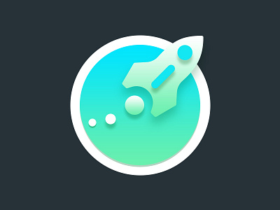 Accelerator Icon accelerator app blue branding clean design doodle exploration galaxy green icon illustration logo material rocket smoke space ui vector