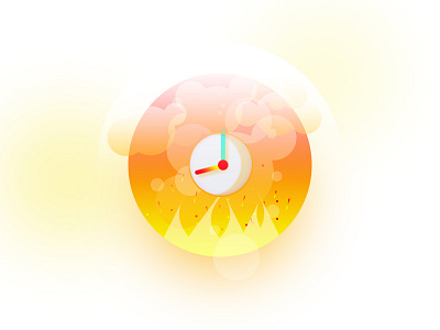 Clock Icon bonfire clock fire icon illustration ios logo orange smoke time