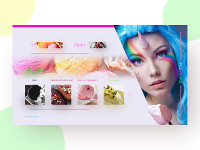 Web011 color concept cream flavour ice icecream landing space user interface ux web yolo