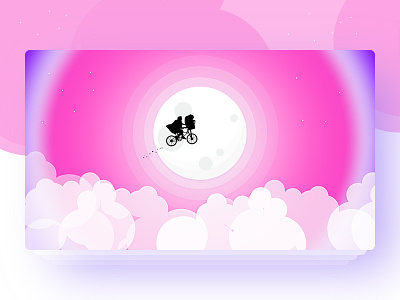 Illustration 007 bike cloud et illustration moon night sky vector wallpaper
