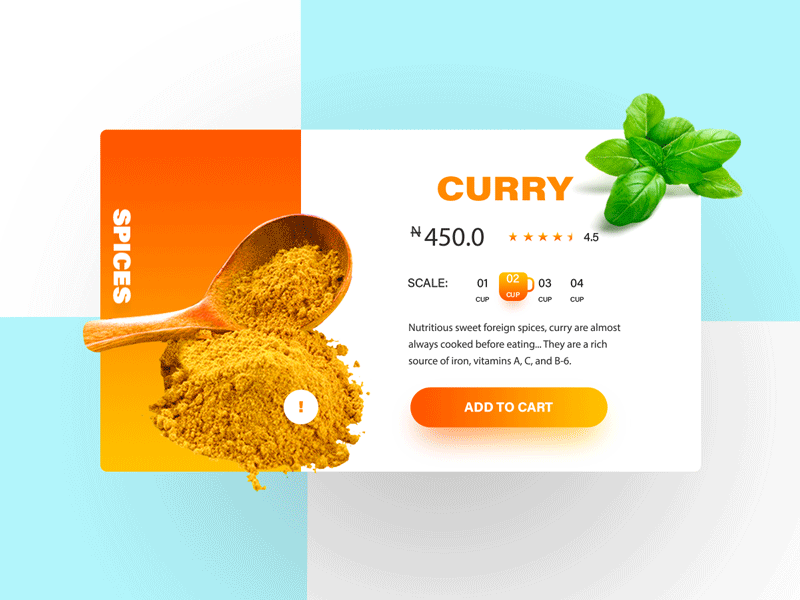 Curry - prices cup curry ecommerce interaction material naira shopping spices ui ux