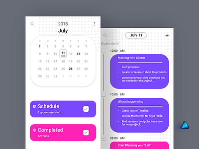 Calendar App android app calendar clean google icon interaction design material mobile task typography ui ux vector