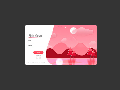 Pink Moon aesthetics branding clean illustration login typography ui vector visual design web