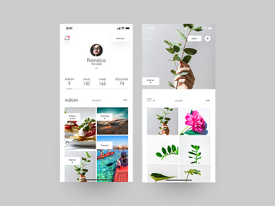 Photo Sharing App app branding catalog catalogue clean figma figmaafrica icon interaction design ios iphonex layout minimal mobile photo photography typography ui ux vector