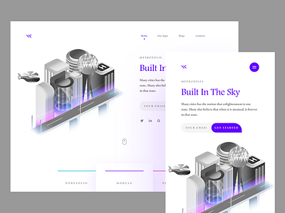 City 2.5d adaptive b2b building clean conceptual grid header isometric layout modern product design responsive sky typography ux research vector visual design website white space