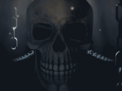 22. Skull Chain 3d chain dark epic gif jail light live skull smoke visuals volumetric