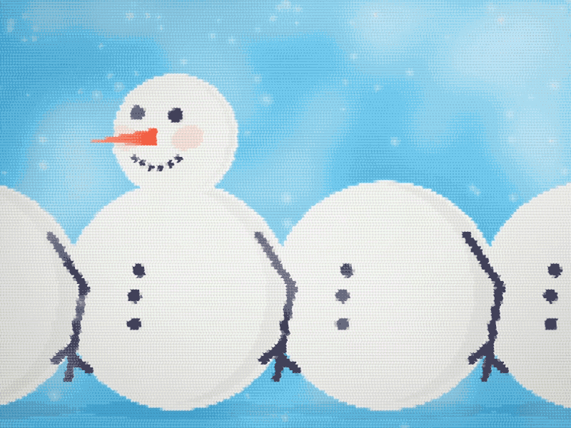 26. Snowman 8 bit character christmas cold funny head holiday loop santa snow snowman winter