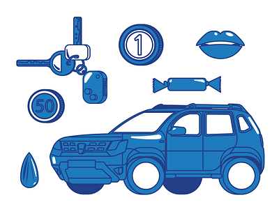 Dacia Duster Illustration Elements anilemmiler car dacia duster elements illustraion lineart vector