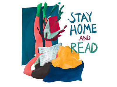 Stay Home and Read anilemmiler corona coronavirus illustration magazine procreate stayhome