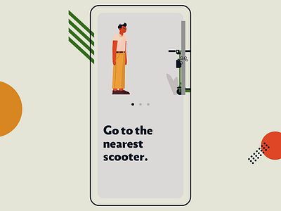 Electric Scooter - App Onboarding animation app city illustration motion graphics onboarding rental street ui