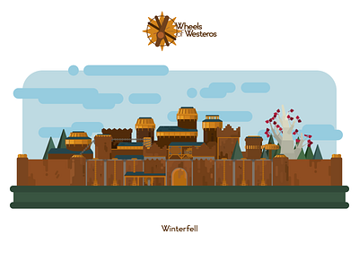 Winterfell anilemmiler castle game of thrones illustration stark vector westeros wheels of westeros winterfell