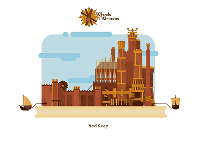 Red Keep anilemmiler flat illustration game of thrones illustration red keep vector westeros wheels of westeros