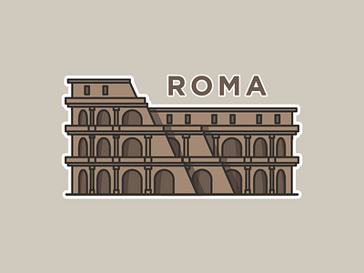 Roma Sticker colosseum europe illustration italy roma rome sticker