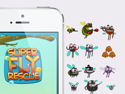 Game Super Fly Rescue apps complete fly game icon illustration iphone mosquito photoshop samuel shit suarez super work