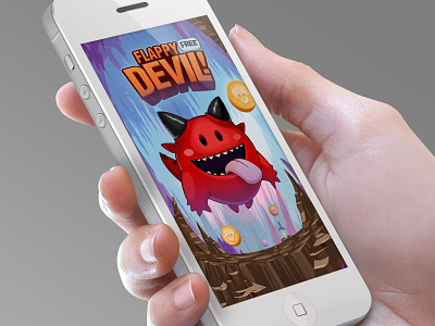 Flappy Devil coins devil draw flappy free funny game illustration red rock samuel suarez