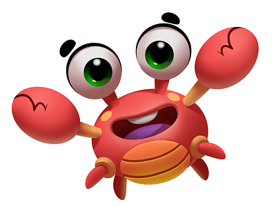 Crab app bubble bubblewords casualgame characterdesign crab free game high illustration