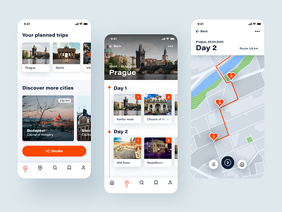 Citytrip Planner App adobexd app city guide concept trip planner ui ui design ux