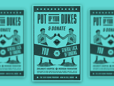 Put up your Dukes! boxing event poster lettering letterpress poster posterdesign