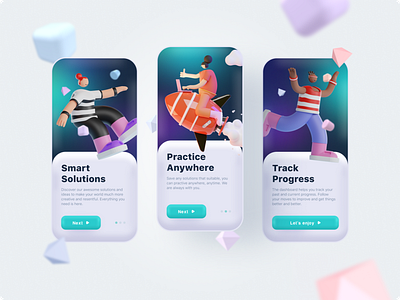 3D Onboarding Style 3d 3d style app clean creative design figma graphic design idea ideas illustration inspire layout mobile onboarding shot shots ui ux