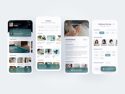 HillsBeauty Spa App Redesign app beauty booking care clean creative design figma graphic design idea inspire layout mobile redesign relax shot spa stunning ui ux