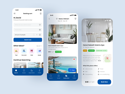 Booking.com App Redesign apartment app booking booking app clean creative hotel idea inspire layout minimalist mobile schedule travel ui uiux ux