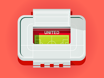 Old Trafford - UEFA CL Final 2003 architecture champions england europe flat football icon illustration league manchester stadium vector