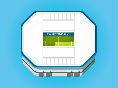 Arena AufSchalke - UEFA CL Final 2004 architecture champions europe flat football germany icon illustration league shalke stadium vector