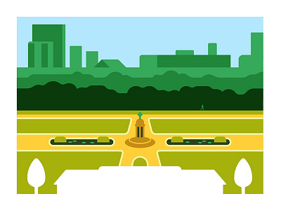 Company's Garden birds cape town city flat green icon illustration lake park running skyline south africa