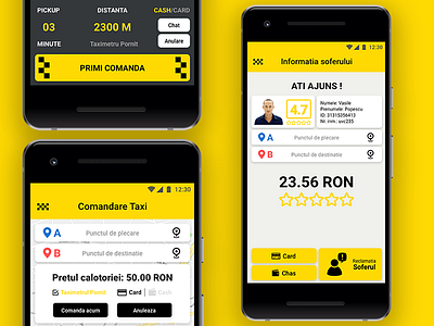 Sprinter Express Taxiss Romania 2018 android app black google pixel play romania taxi ui ux yellow
