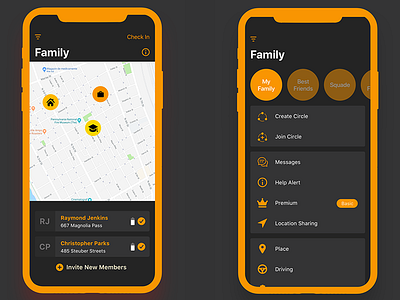 Find My Family ( part 1) ios iphone likes map orange tracker ui ux x