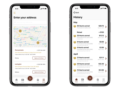 Godiva Store Map & History app chocolate design gold history ios iphone loyalty map shop store ui