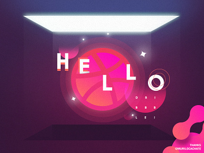 Hello Dribbble! abstract colors gradient graphic hello hellodribbble newshot thanks
