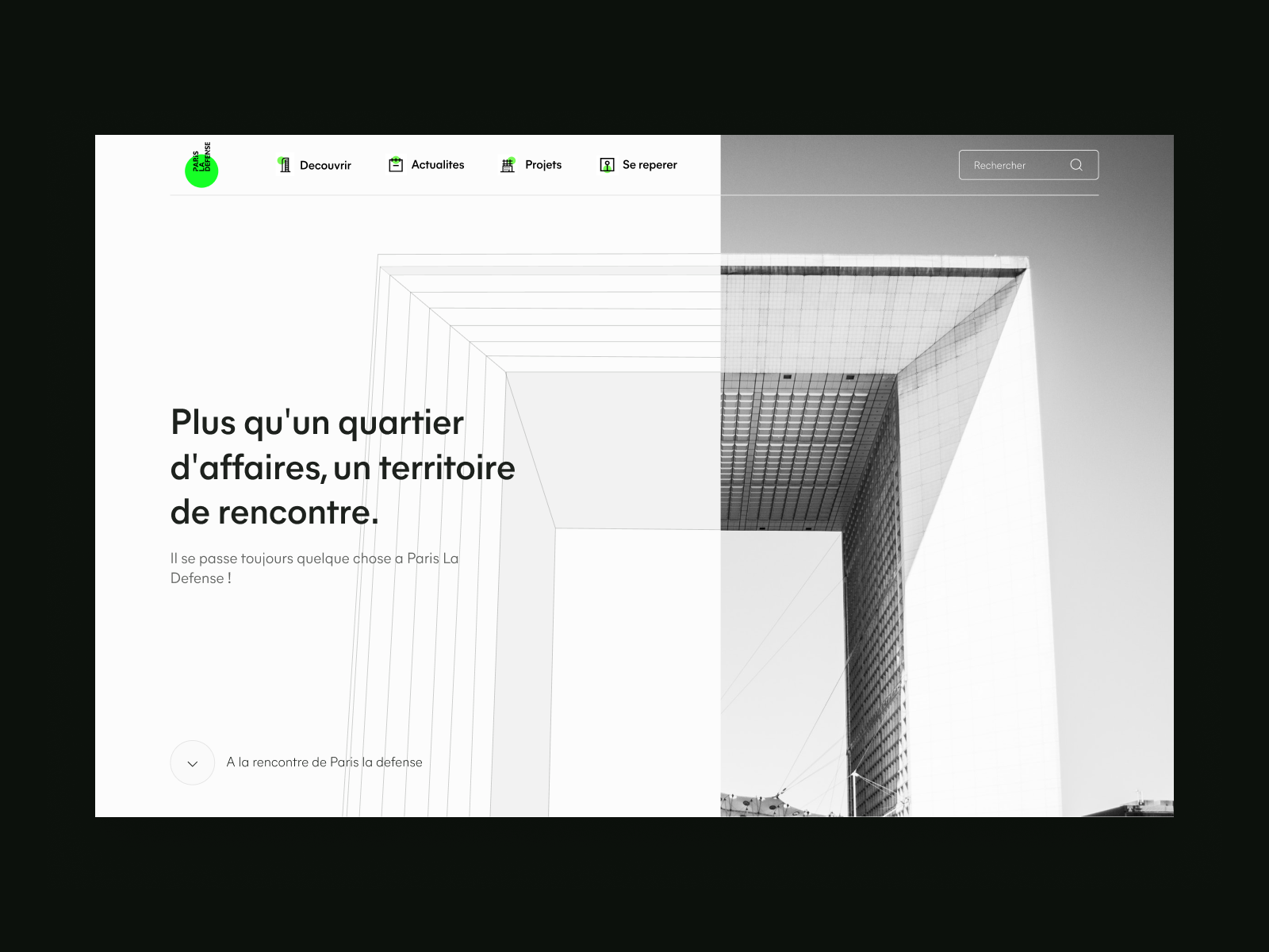 Paris La Défense Website Concept by Felix Lesouef for Clint Agency on