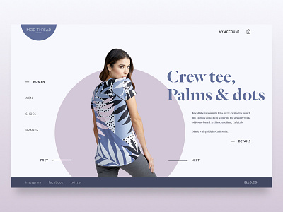 E-commerce clothing shop - Mod thread design e commerce fashion landing product shop ui ux web website