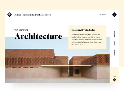 Musée YSL Marrakech - Architecture page architectural art home landing museum page ui ux