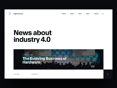 Digital Factory - News #3 header hero introduction news section ui ux