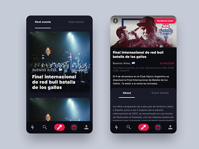 Redbull "Le dernier mot" - Event app application comment dark dark app dark ui design feed feed app icon app interface ui ux video