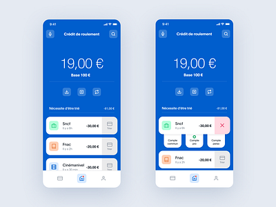 Banking app concept - List