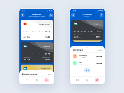 Banking app concept - Cards app design application bank bank app bank card banking banking app clean ui design interface product product design ui ux
