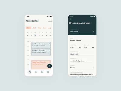 Inkstr - My schedule app application colorful design interface product product design tattoo ui ux