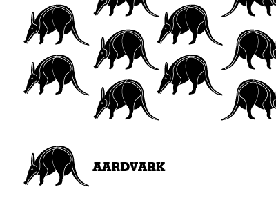 A is for Aardvark illustration pattern scandinavian