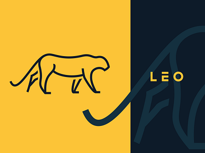 leo animal branding clean design icon leo leopard lettermark linework logo logo design typography vector