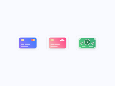 Card Icons blue cards clean colorful gradient green icon illustration mastercard money orange purple red uidesign visa visa card visual design