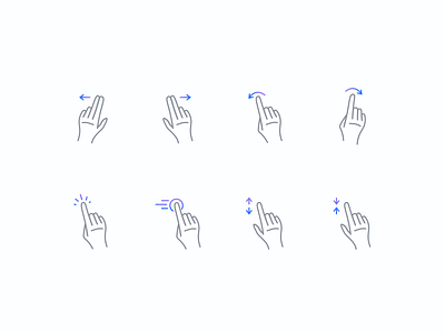 Gesture Icons drag gesture gestures hand icon iconography icons iconset pinch rotate size touch wipe