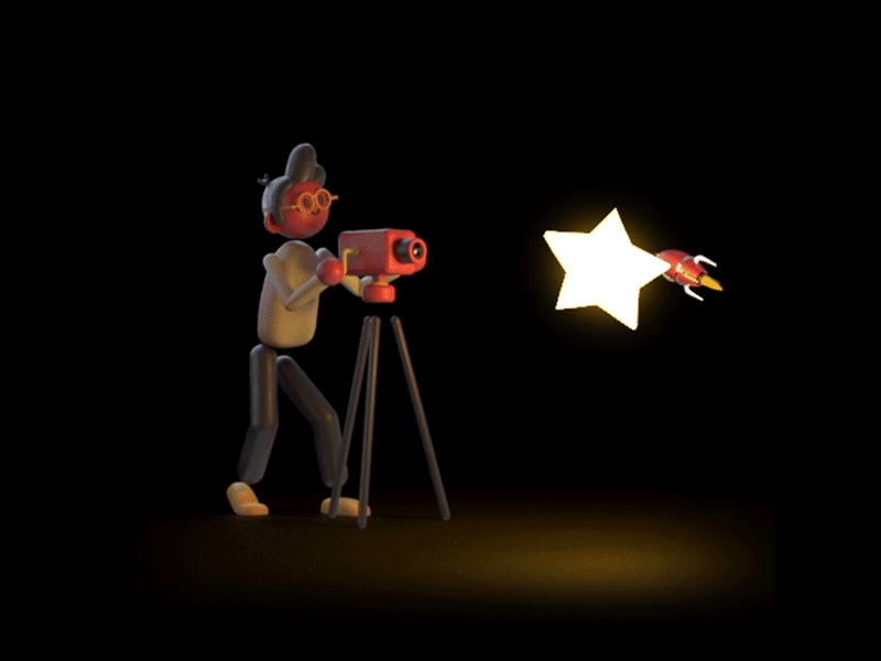 Cameraman 3d character colorful illustration motion design