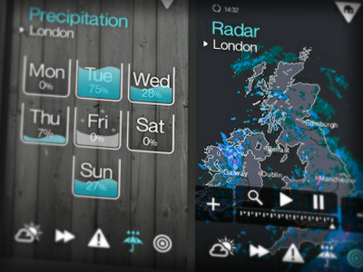 1 Weather Concepts app interface design ui