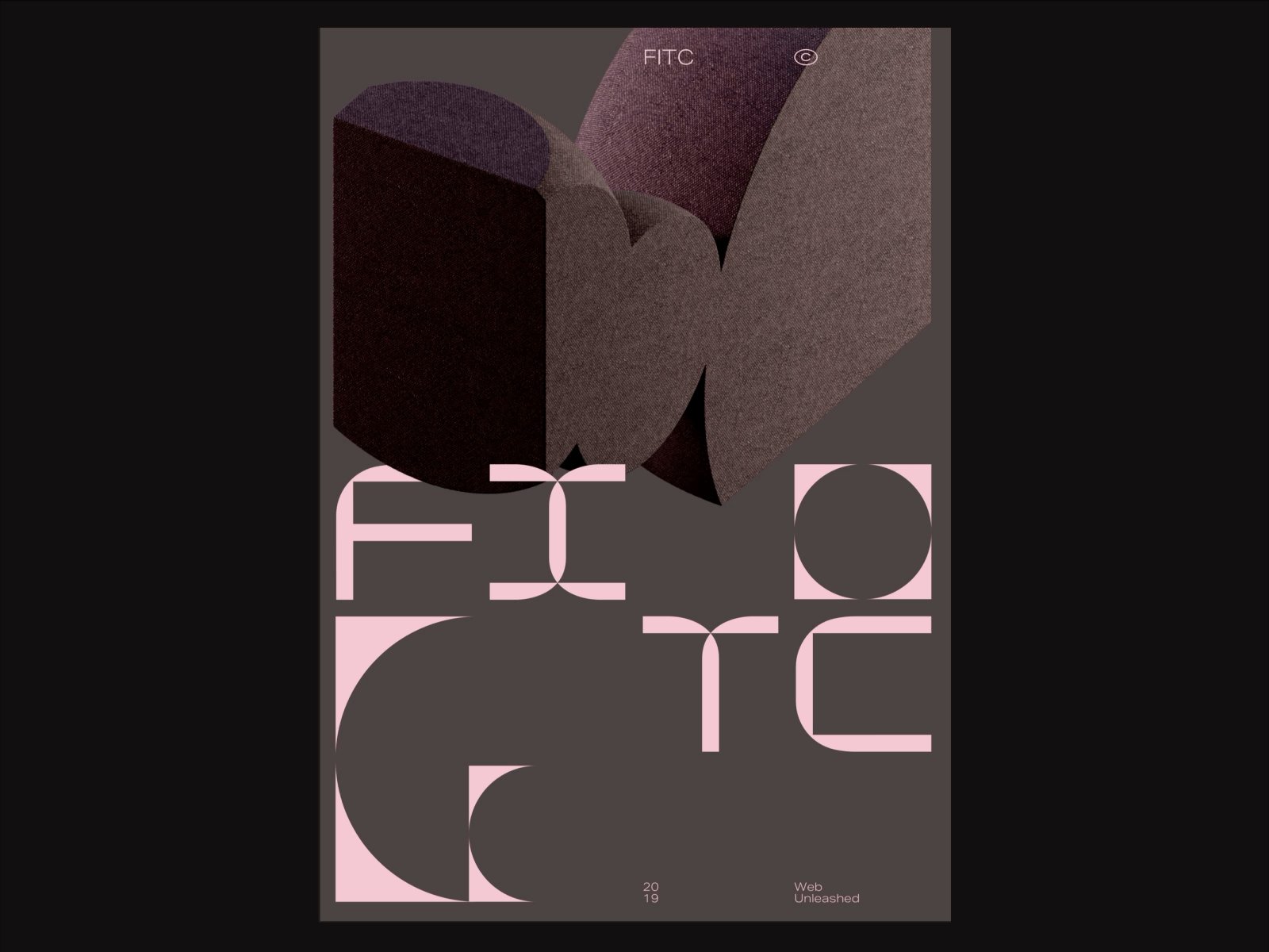 FITC WebU — Title sequence poster exploration 2d 3d custom font custom typeface poster shape
