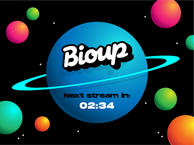 Space Twitch Overlay 70s custom font dropshadow espace gaming gradient overlay planet planète space star stream streamer streaming twitch twitch logo twitch overlay twitch.tv typography étoile