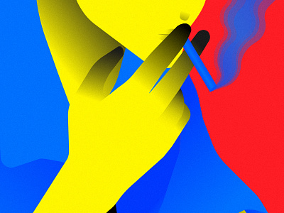 Burning like smoke abstract fashion gradiant illustration illustrator painting shapes style telephone vector woman